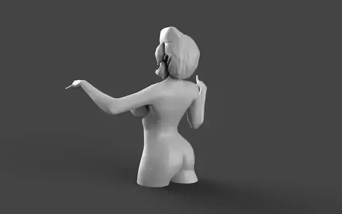 Manga nude girl 3D print model