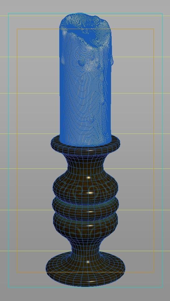 Old candle 3D model_6