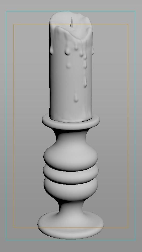 Old candle 3D model_5