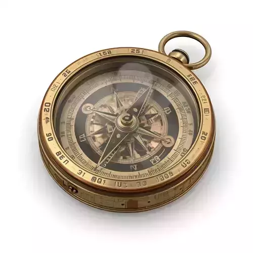 Steampunk Precision Clockwork Compass 3D Model