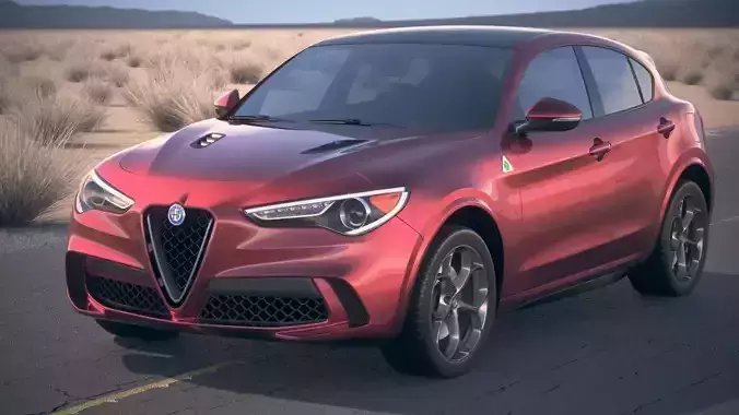 Alfa Romeo Stelvio Quadrifoglio 2018 desert studio 3D model