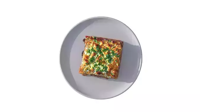Lasagna Lazania Low-poly 3D model 2