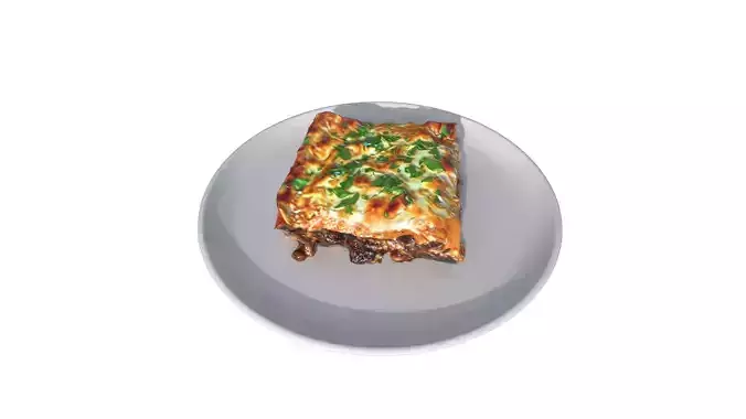 Lasagna Lazania Low-poly 3D model 5