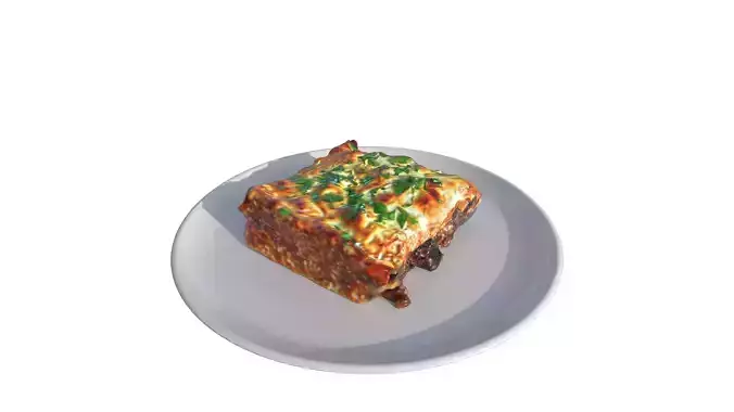 Lasagna Lazania Low-poly 3D model 3