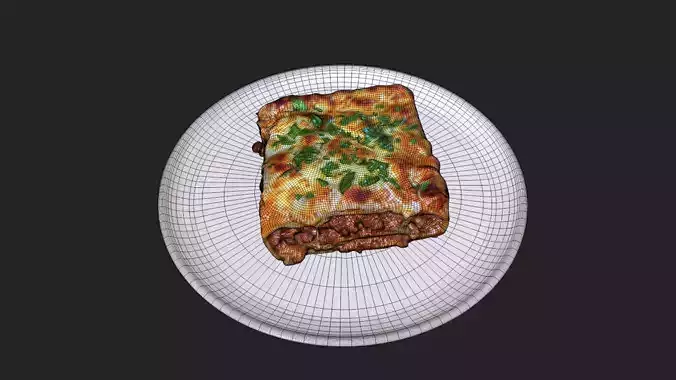 Lasagna Lazania Low-poly 3D model 7