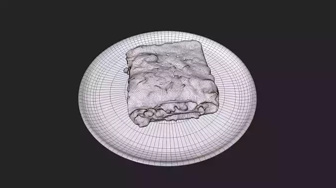 Lasagna Lazania Low-poly 3D model 6