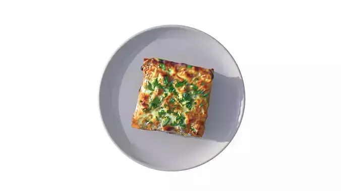 Lasagna Lazania Low-poly 3D model 4