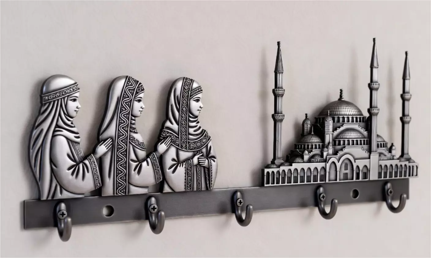 Muslim Women Sofia Mosque Wall Hooks 3D 3D print model