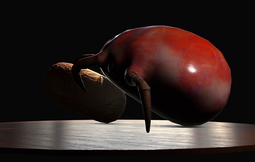 Worker Insect guarding an egg Low-poly 3D model_7