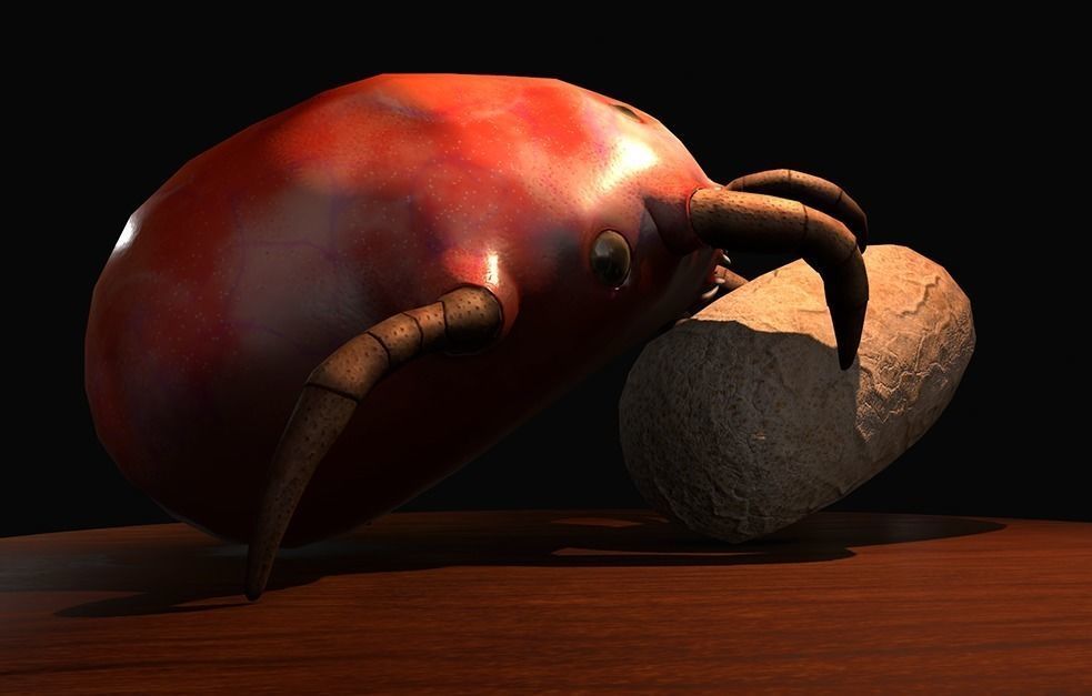 Worker Insect guarding an egg Low-poly 3D model_10