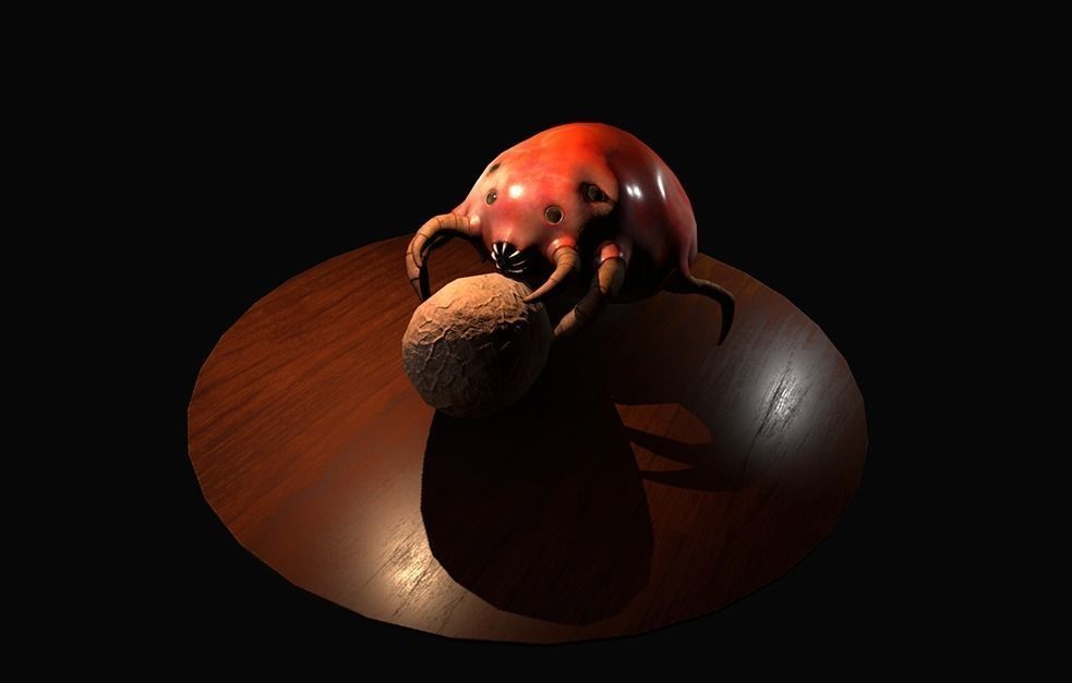 Worker Insect guarding an egg Low-poly 3D model_8