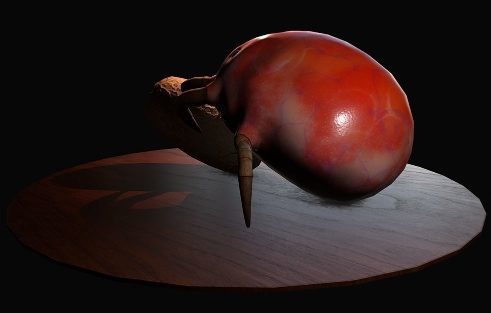 Worker Insect guarding an egg Low-poly 3D model_9