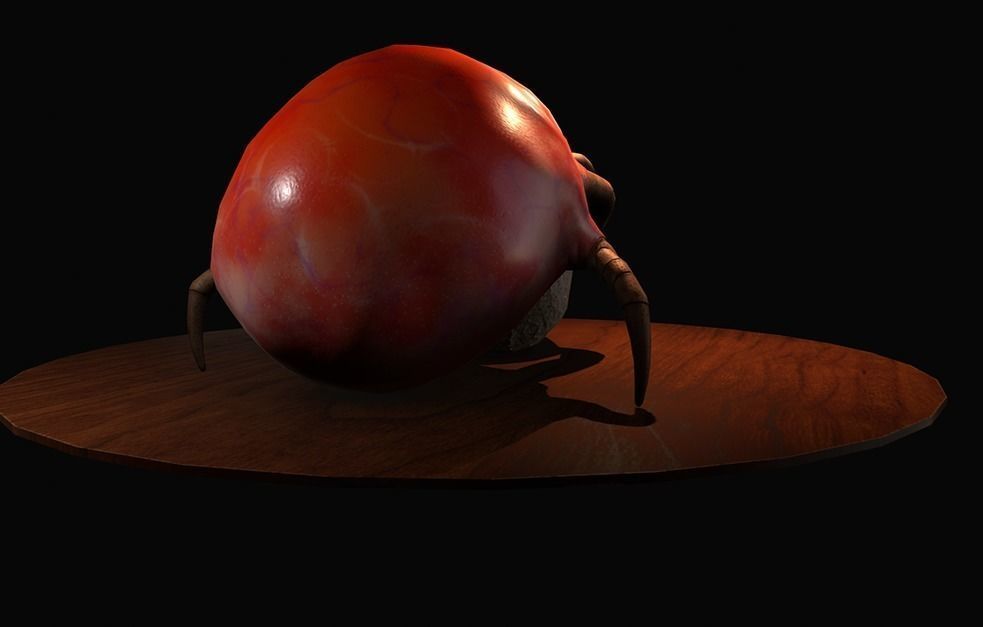 Worker Insect guarding an egg Low-poly 3D model_5