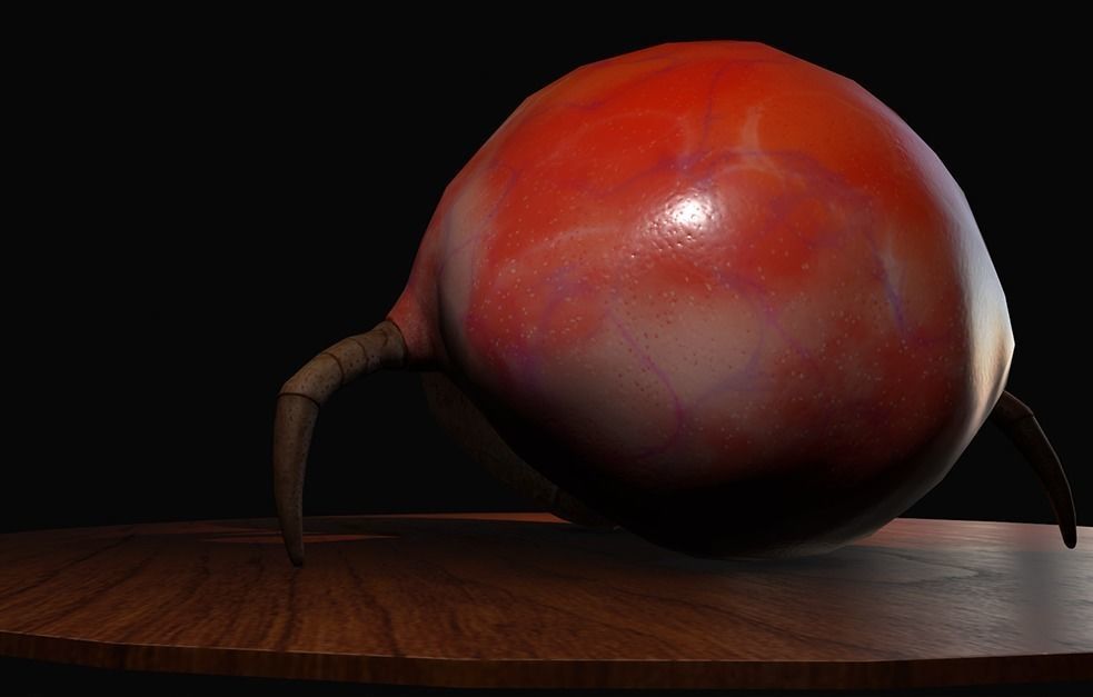 Worker Insect guarding an egg Low-poly 3D model_3