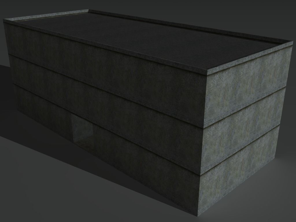 Derelict Building 1 Low-poly 3D model_6