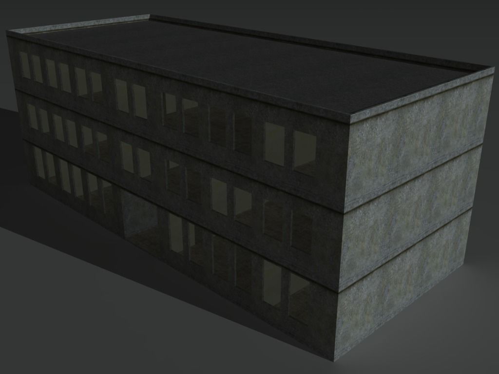Derelict Building 1 Low-poly 3D model_2