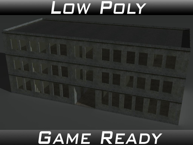 Derelict Building 1 Low-poly 3D model