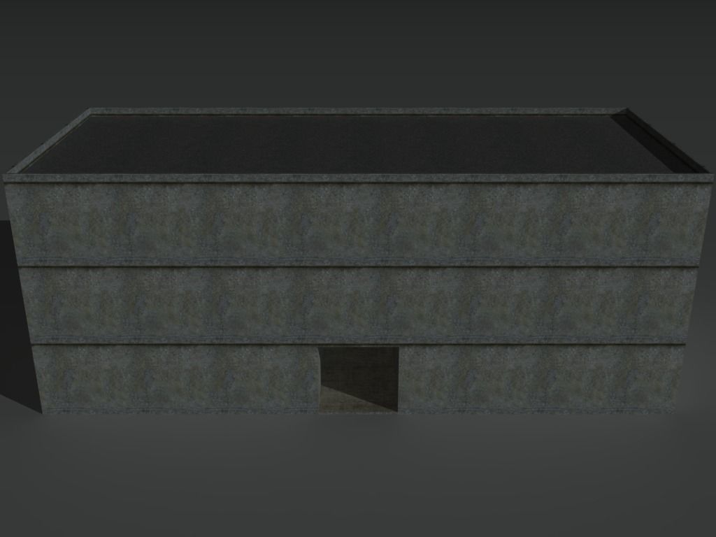 Derelict Building 1 Low-poly 3D model_5