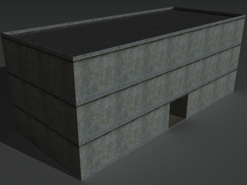 Derelict Building 1 Low-poly 3D model_4