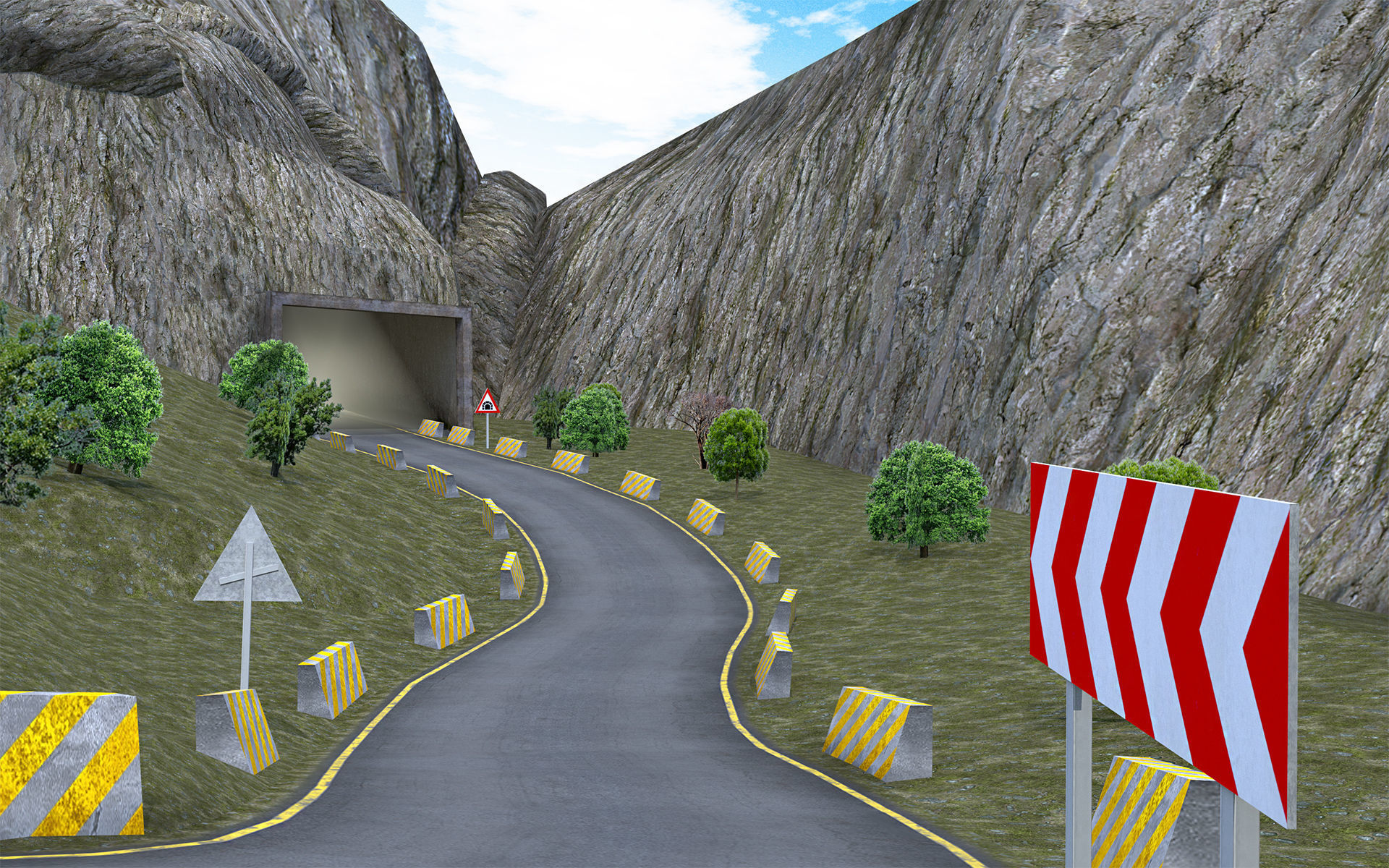 Mountain Road Pack Low-poly 3D model_1
