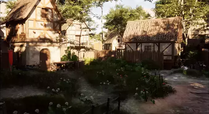 Medieval Village Modular Environment Pack Game Ready Low-poly 3D model 5