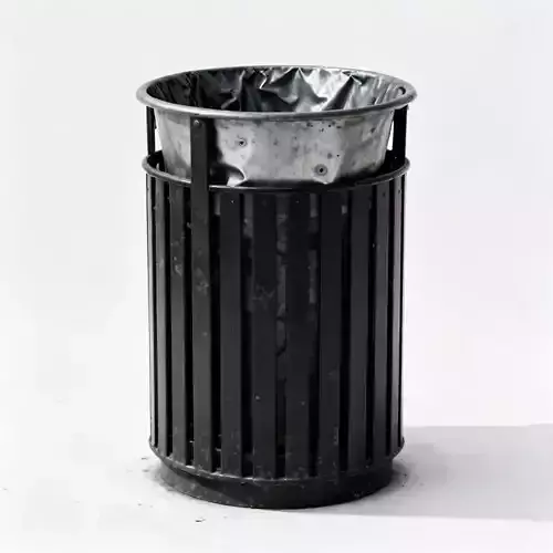 Urban Street Trash Receptacle 3D Model