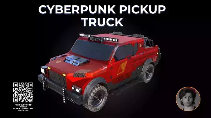 Cyberpunk Heavy Pickup Truck - 3D Model 3D model