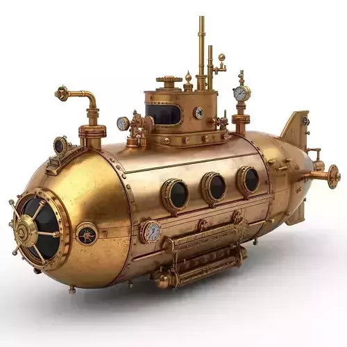 Steampunk Mini Submarine 3D Model