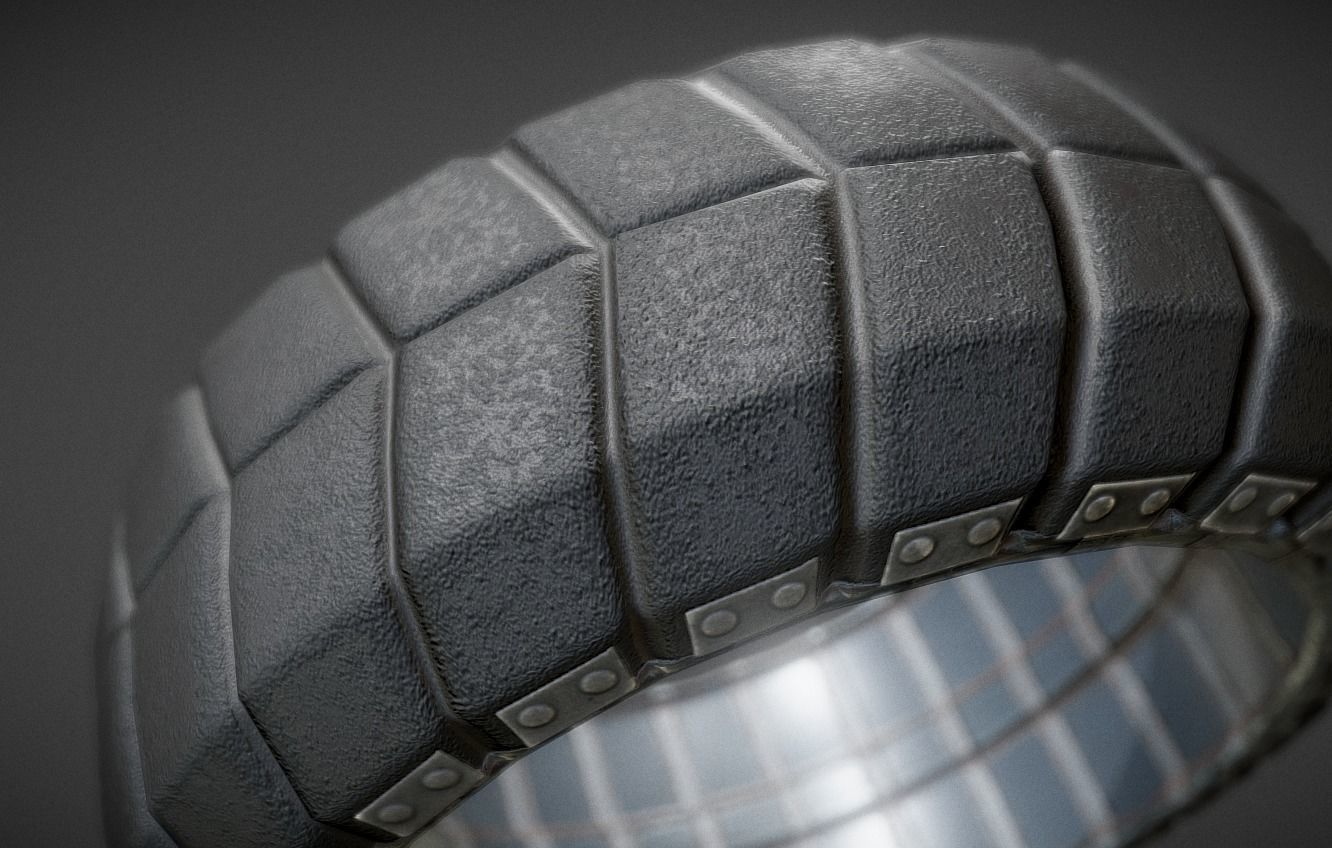 Futuristic Tire Old Version Low-poly 3D model_5