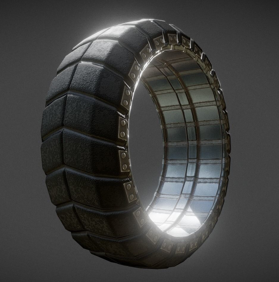 Futuristic Tire Old Version Low-poly 3D model_14