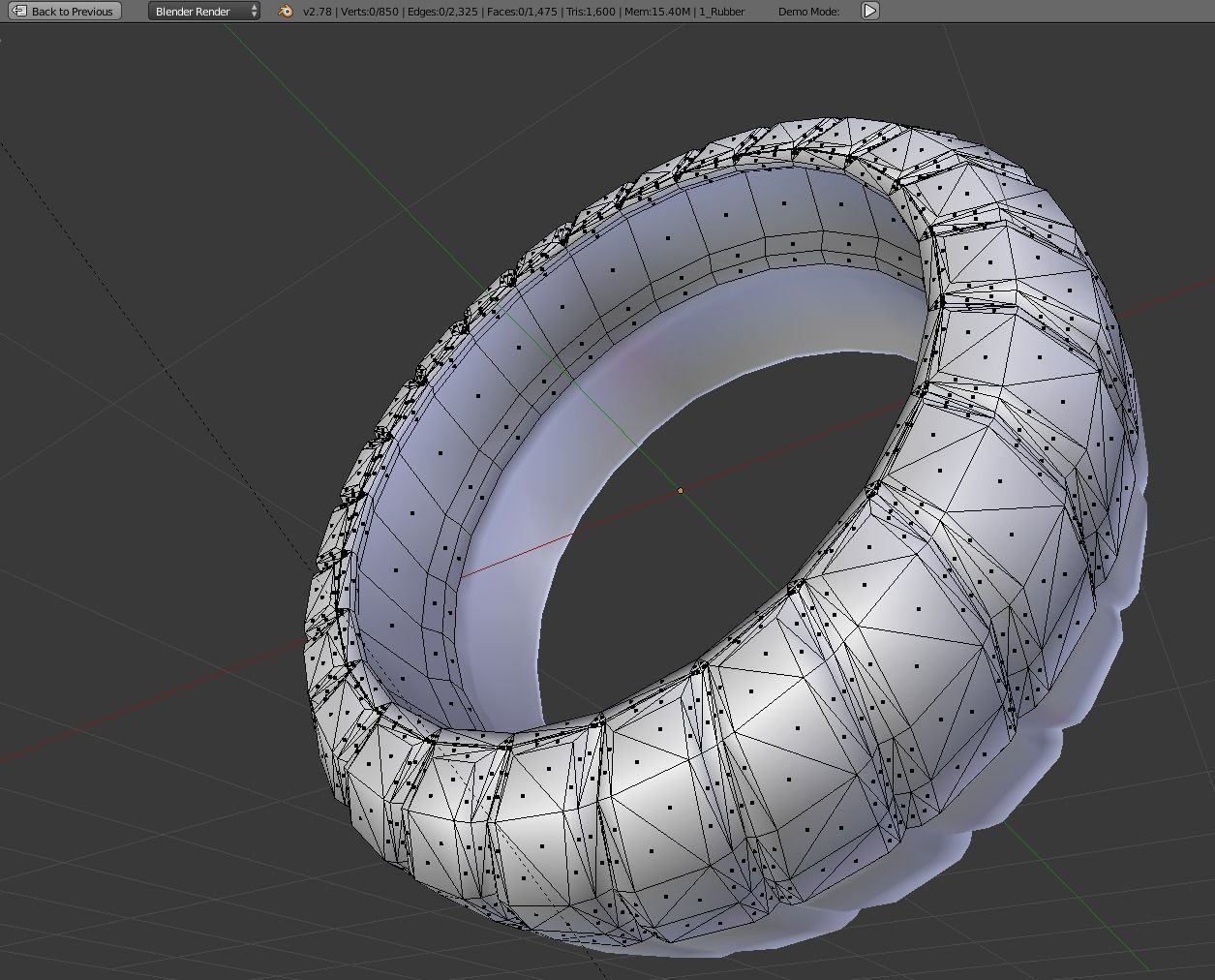 Futuristic Tire Old Version Low-poly 3D model_12