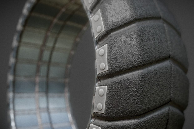 Futuristic Tire Old Version Low-poly 3D model