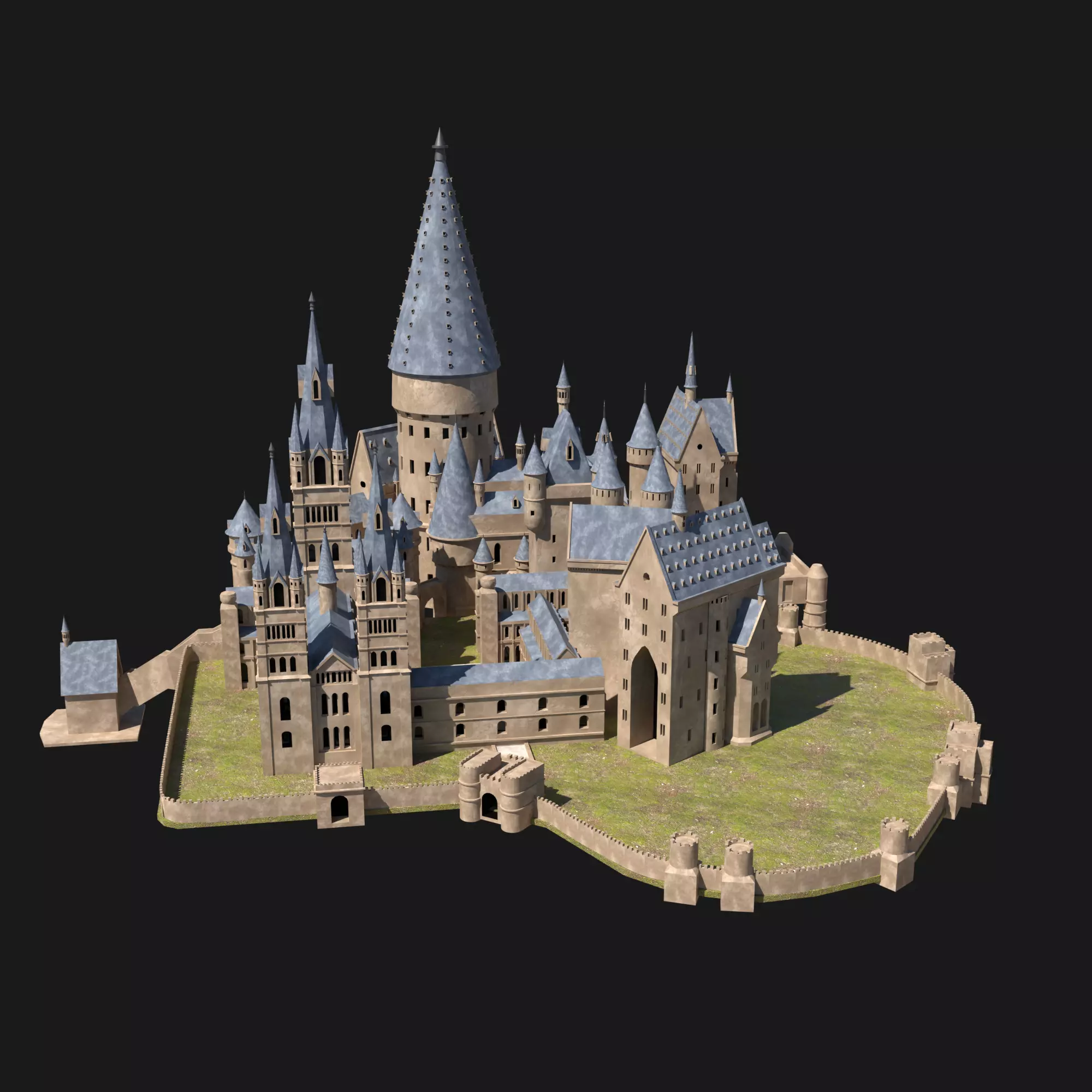 Harry Potter Hogwarts Low-poly 3D model