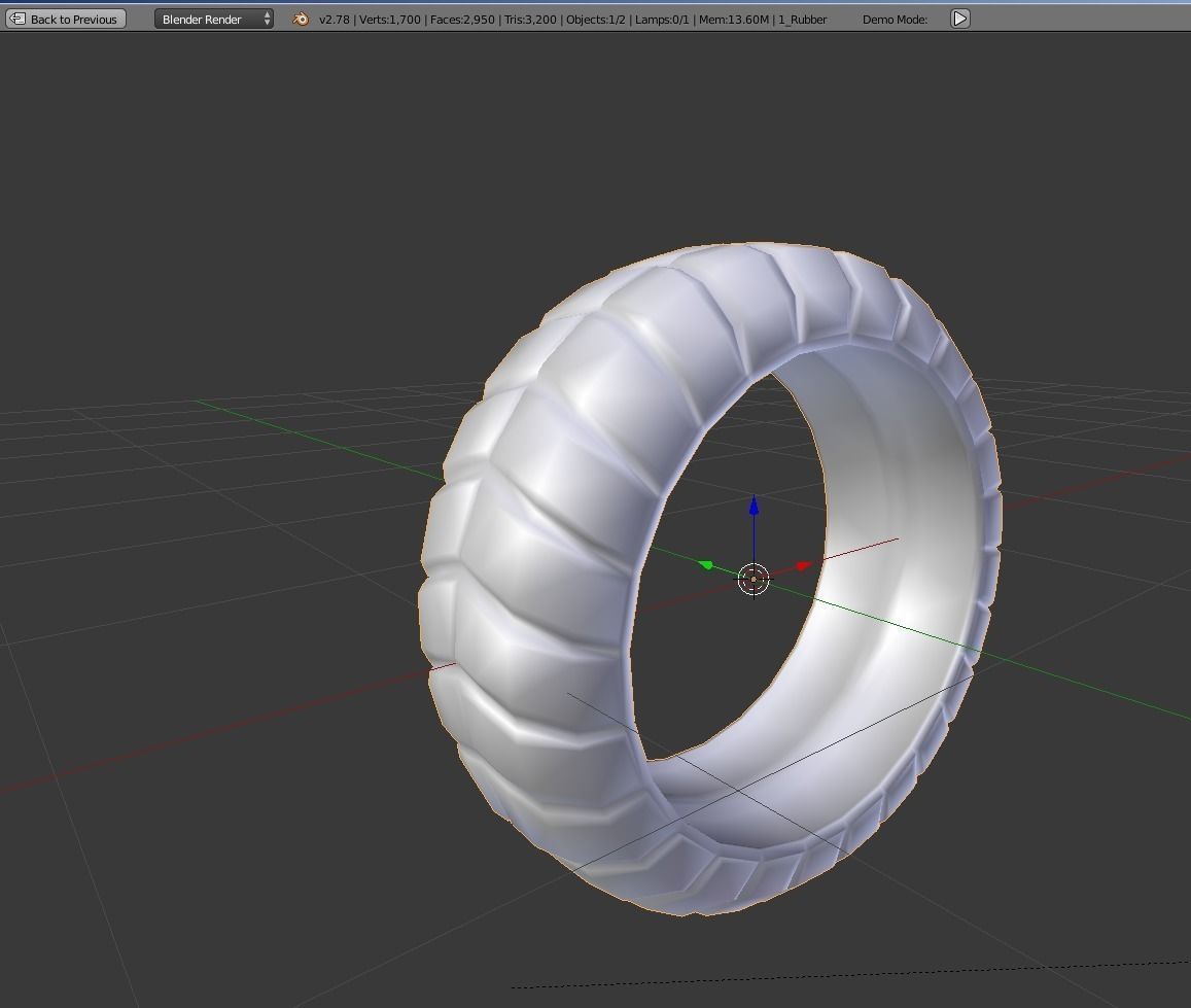 Futuristic Tire Rusty Version Low-poly 3D model_9