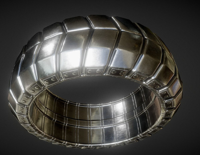 Futuristic Tire Silver Version Low-poly 3D model