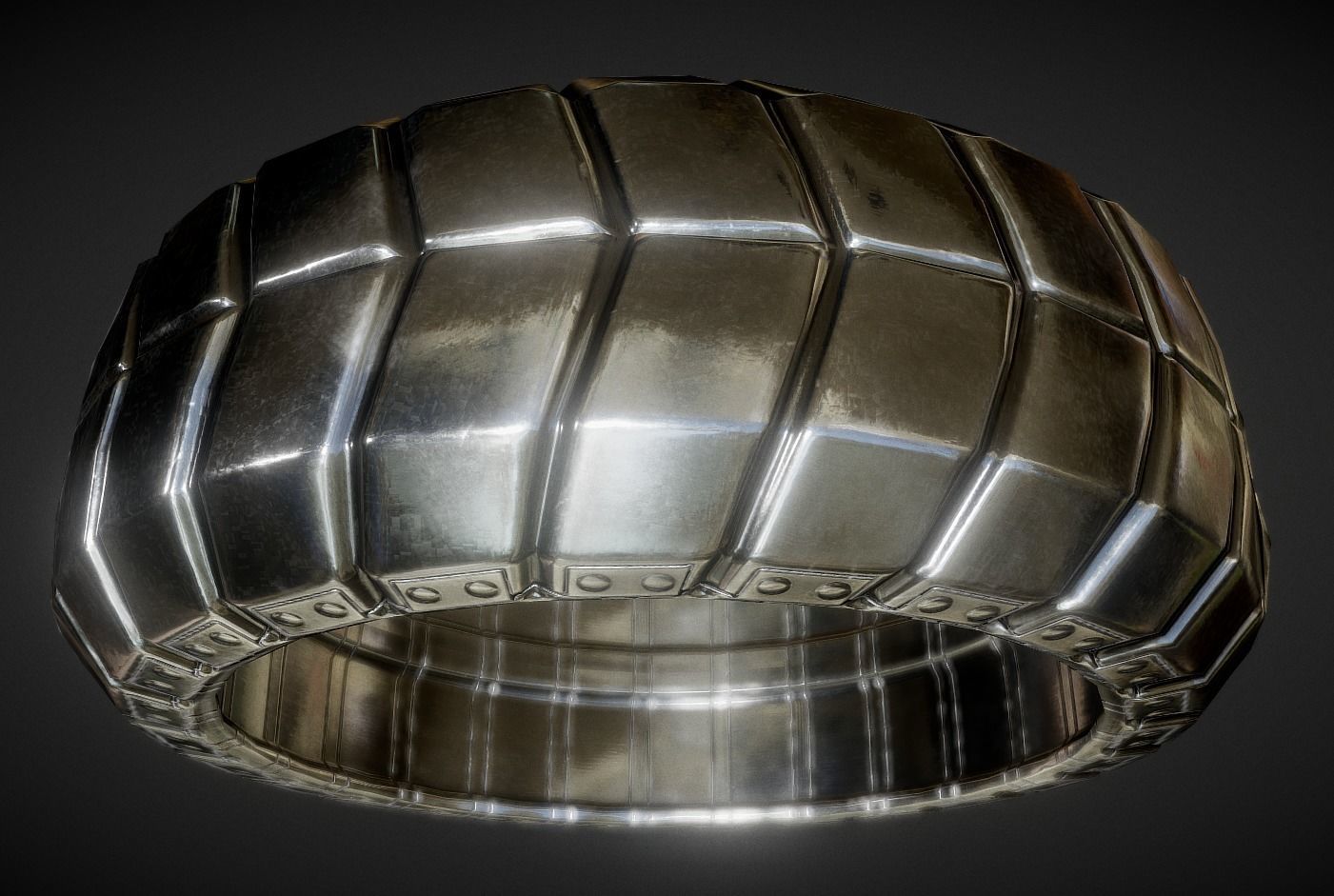 Futuristic Tire Silver Version Low-poly 3D model_7