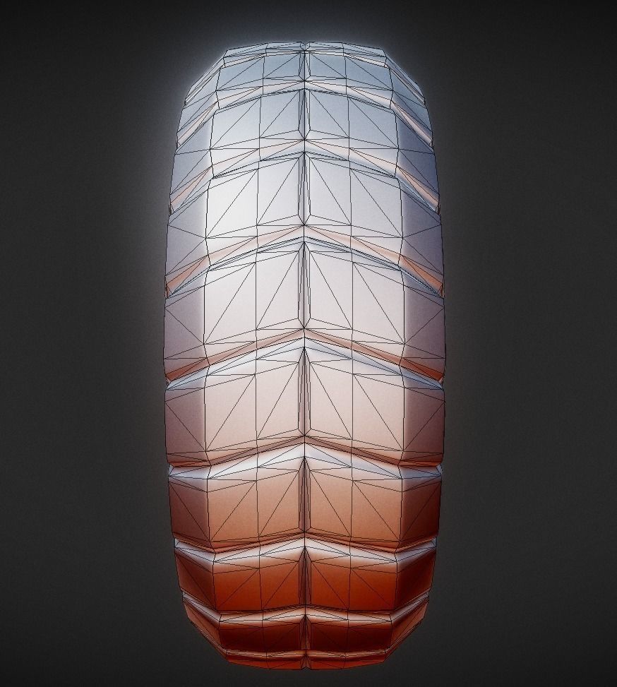 Futuristic Tire Silver Version Low-poly 3D model_9