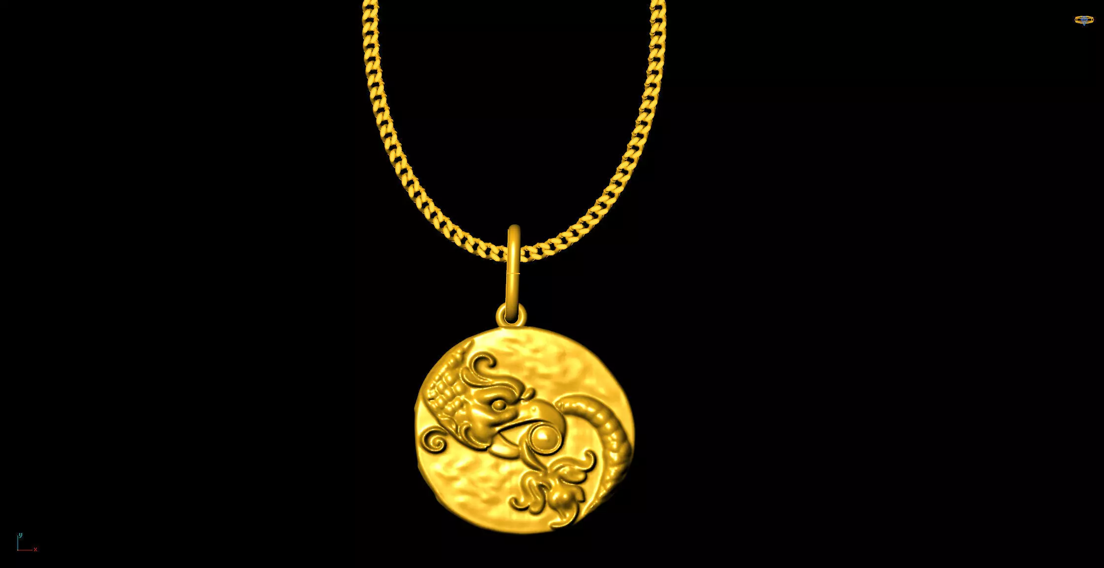 Dragon coin pendant charms - one inch pendant Free 3D print model