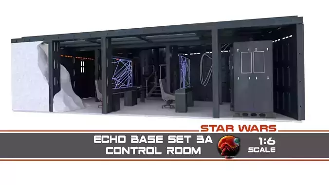 Set 3a Echo Base Control Room 1-6 scale Hottoys