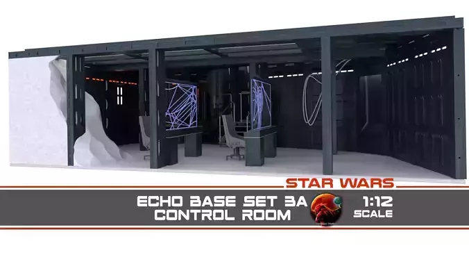 Set 3a Echo Base Control Room 1-12 scale Blackseries