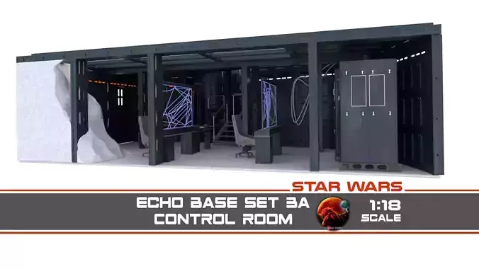 Set 3a Echo Base Control Room 1-18 scale Hasbro Kenner