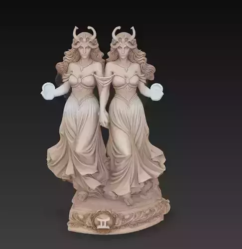 Gemini Zodiac Twin Sculpture