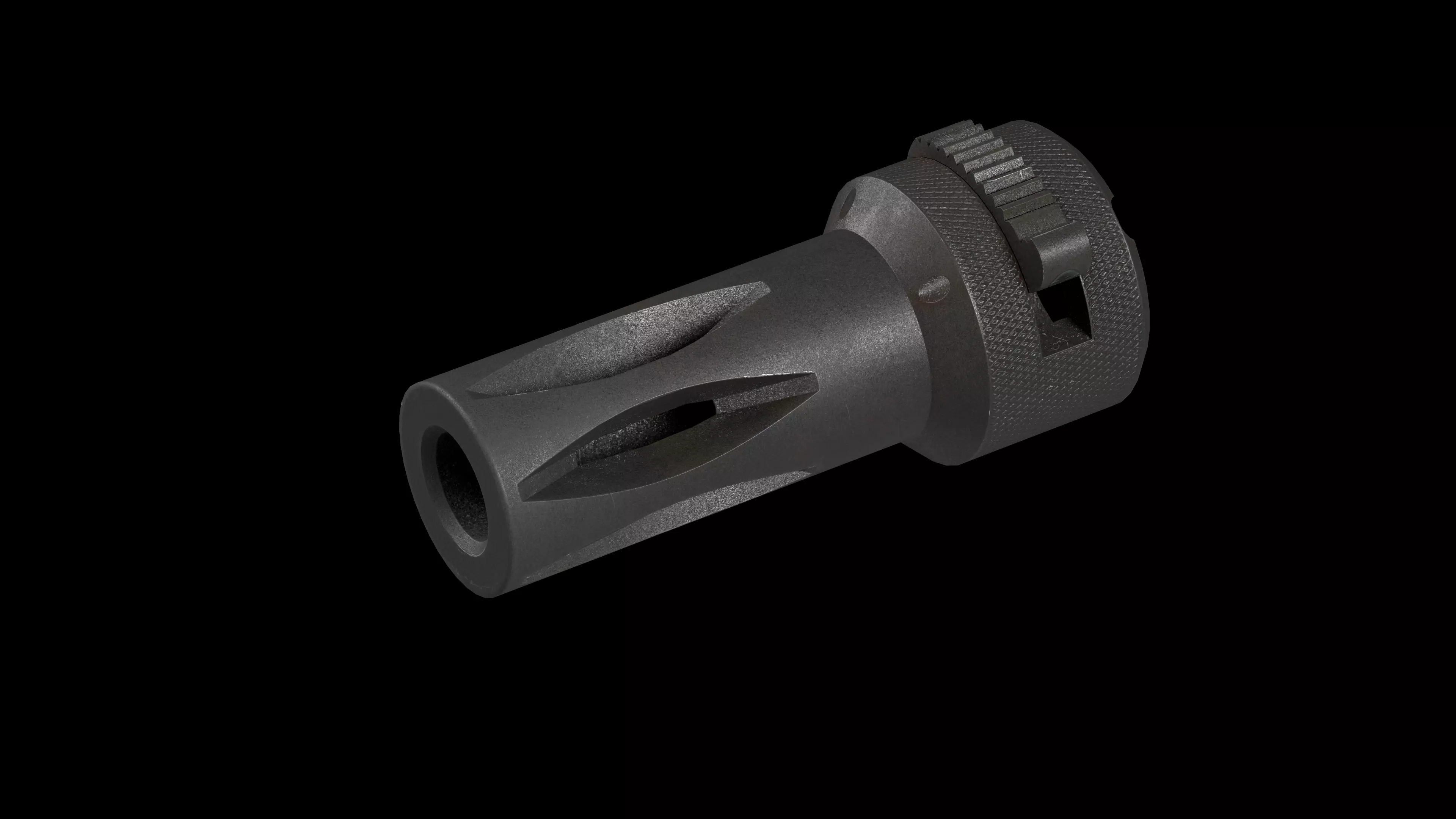 BT HK UMP 45 ACP Birdcage flash Hider FLANGED Low-poly 3D model