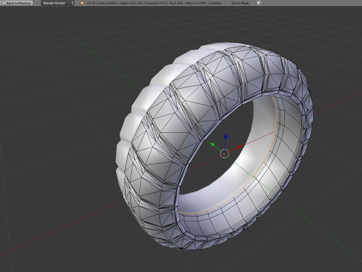 Futuristic Tire Low-Poly Version Low-poly 3D model_6