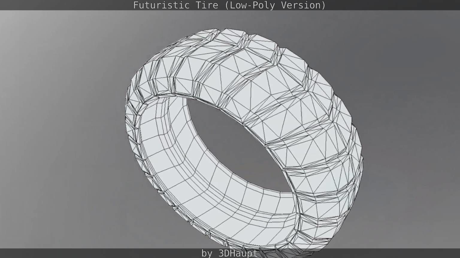 Futuristic Tire Low-Poly Version Low-poly 3D model_18