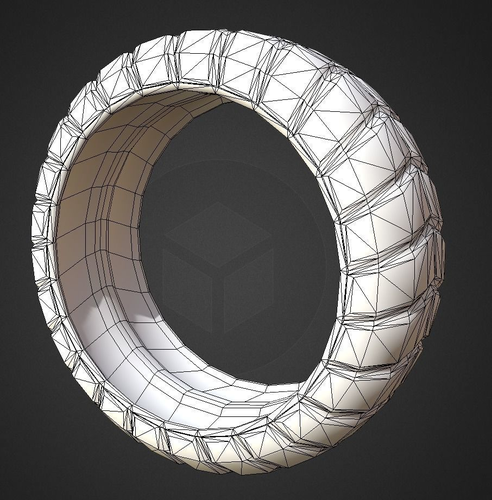 Futuristic Tire Low-Poly Version Low-poly 3D model