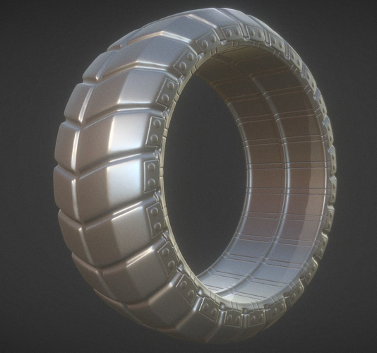 Futuristic Tire High-Poly Version 3D model