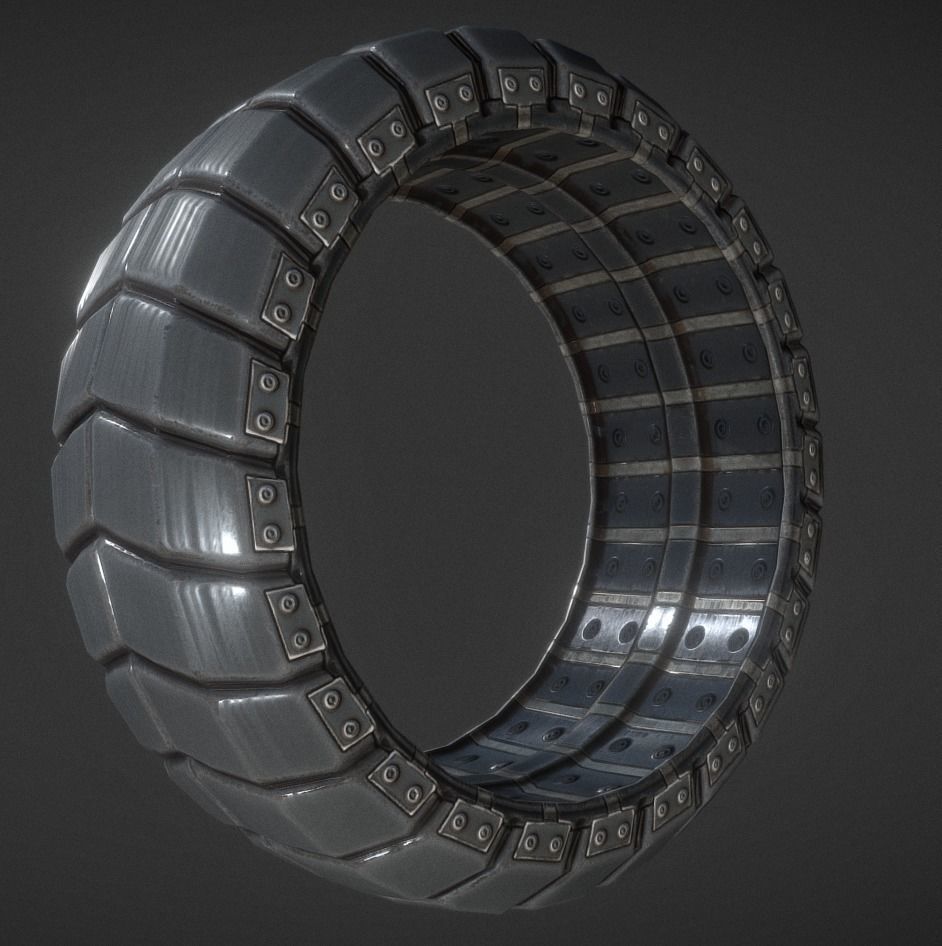 Futuristic Tire Collection Low-poly 3D model_1