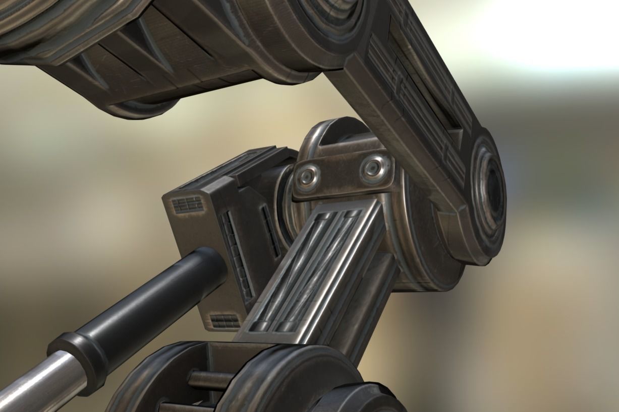 Hydraulic Suspension and Tire Basic Version Rigged and Animated Low-poly 3D model_8