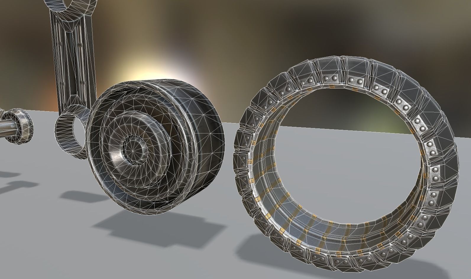 Hydraulic Suspension and Tire Basic Version Rigged and Animated Low-poly 3D model_18